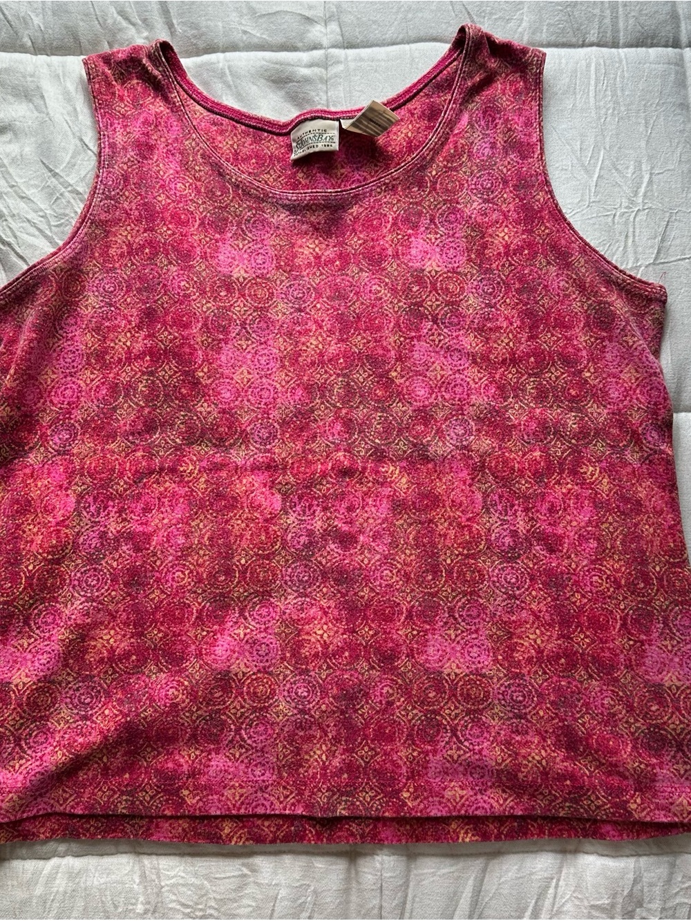 St. John's Bay Pink Patterned Tank Top